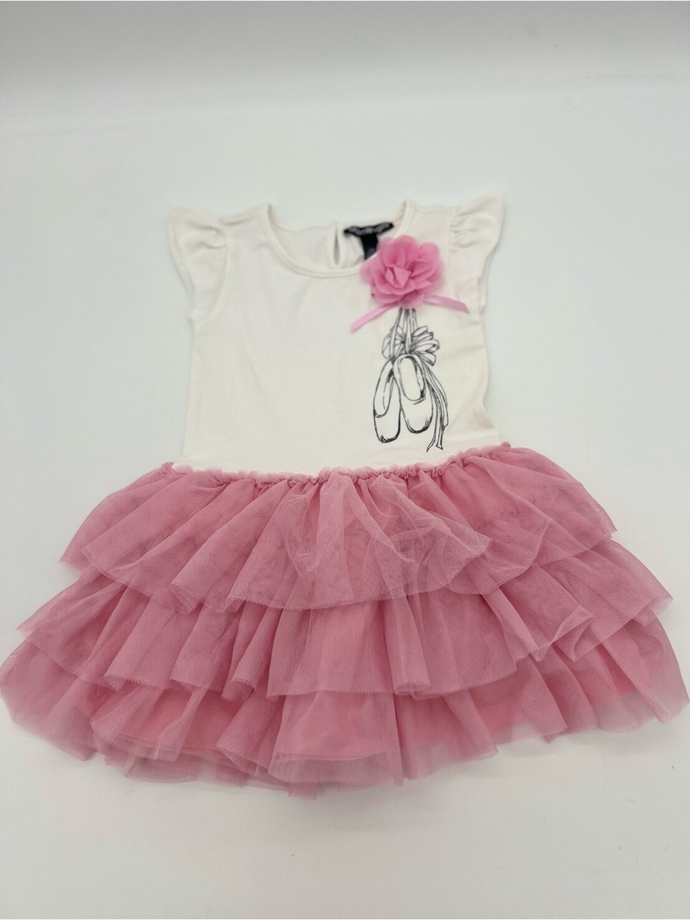 Bloomie's Girl Baby Pink White Ballet Dress 18M Flower